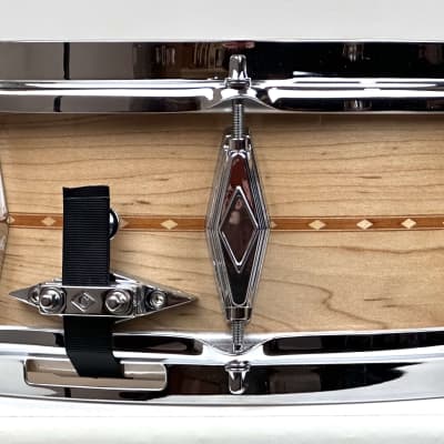 Craviotto 18/11/13/5x14" VIDEO Solid Maple 2024 - Gloss Maple w/ Mahogany Inlay image 12