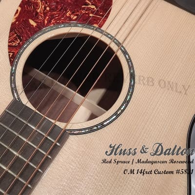Huss & Dalton OM 14-fret Custom Red Spruce & Madagascar Rosewood handcrafted guitar 5831 image 12