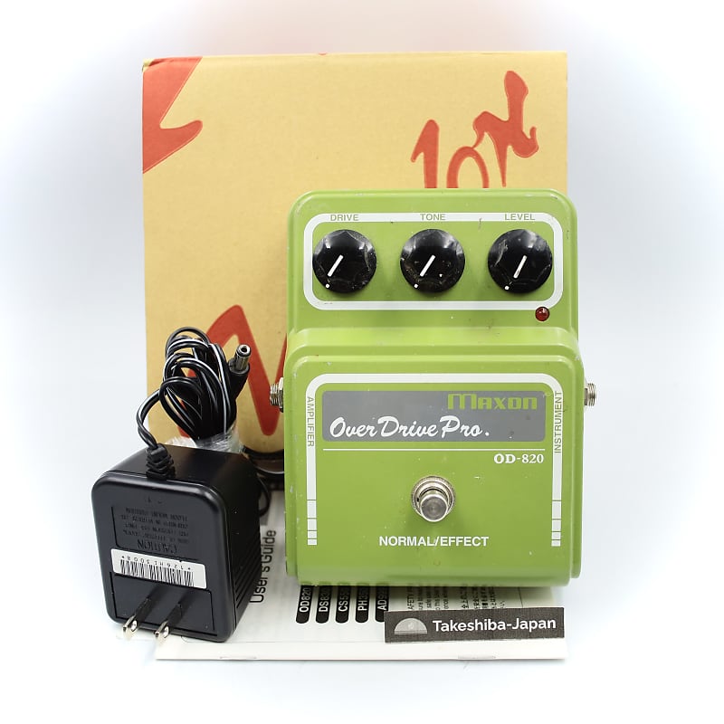 Maxon OD-820 Overdrive Pro With Original Box AC Adapter Made in Japan  Guitar Effect Pedal 134V0005