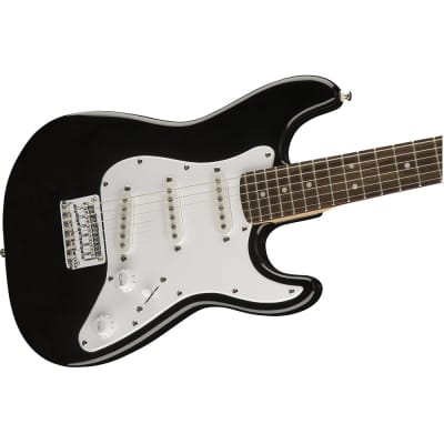 Squier Mini Stratocaster Electric Guitar SSS Strat Laurel Fingerboard Black image 2