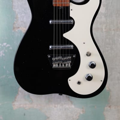 Silvertone 1449 Electric Guitar - Black Silver Flake image 2