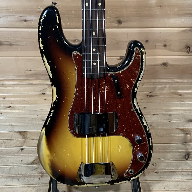 Fender Custom Shop 1962 Precision Heavy Relic Bass - 3 Tone Sunburst image 1