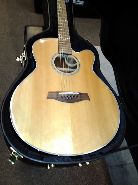 Ibanez AEL108MDNT 8-String Acoustic/Electric Cutaway Guitar Natural imagen 1