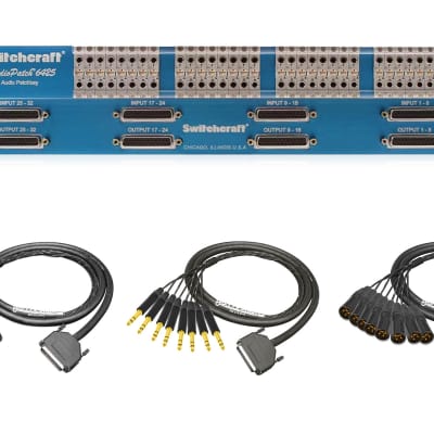 Switchcraft StudioPatch 6425 TT Patchbay | 8 Custom 12ft. Standard Mogami Cables image 1
