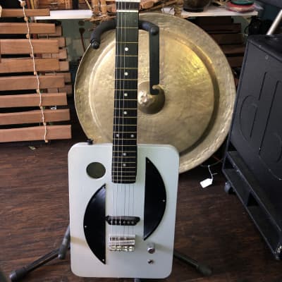 Handmade Roasting Pan Electric Guitar - Painted Silver Matte for sale