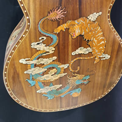 Blueberry NEW IN STOCK Handmade Acoustic Guitar TIgers and Dragons image 20