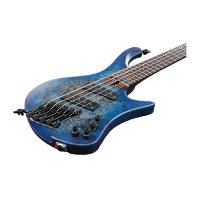 Ibanez EHB Ergonomic Headless Bass 5-String 24 Frets Electric Guitar (Right-Hand, Pacific Blue Burst Flat) image 5