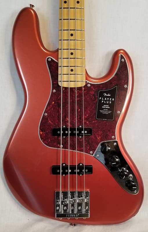 Fender Player Plus Jazz Bass Elec. Bass Guitar, Maple Fingerboard, Aged Candy Apple Red, W/ Deluxe Gig Bag image 1
