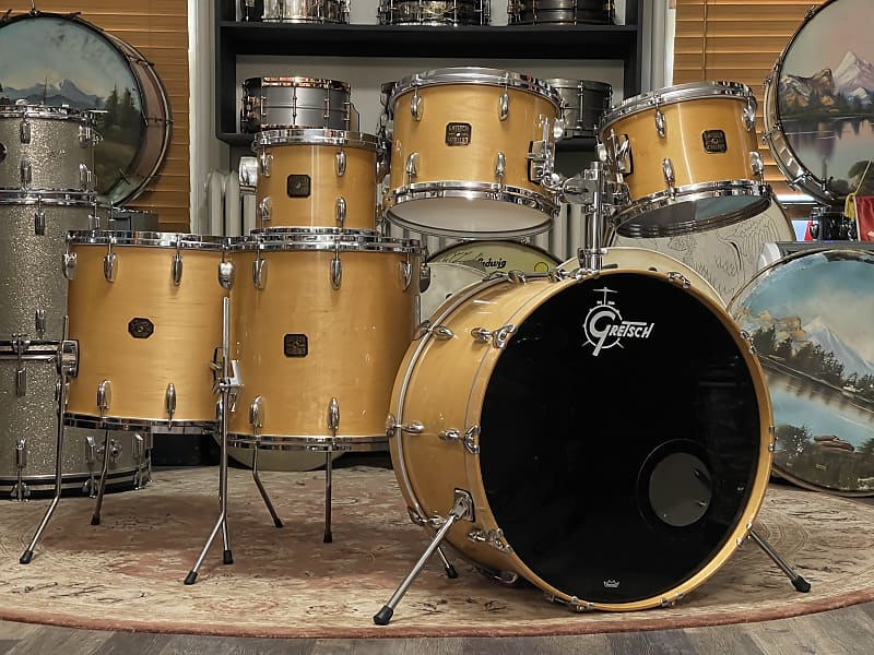 1980's Gretsch USA Natural Maple 24/10/12/13/16/18 Drum Kit | Reverb