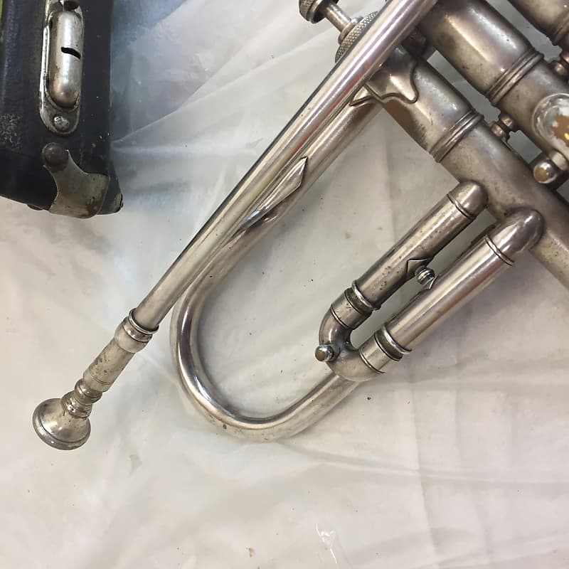 Vintage 1920's Buescher True Tone Silver Low Pitch Union Label Trumpet  Project