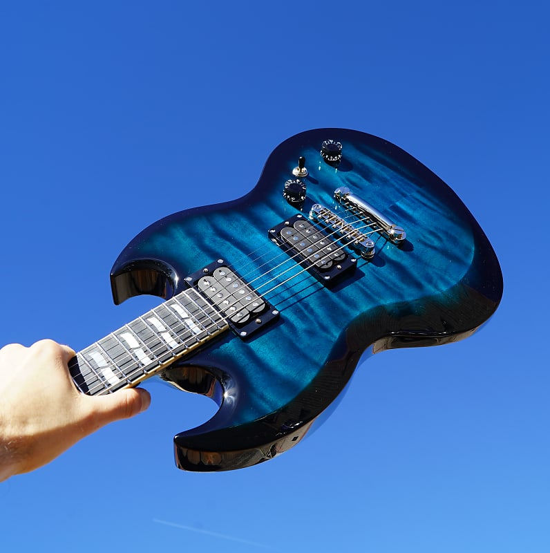 ESP USA Viper Black Aqua Sunburst 6-String Electric Guitar w/ Hard Case  (2023)