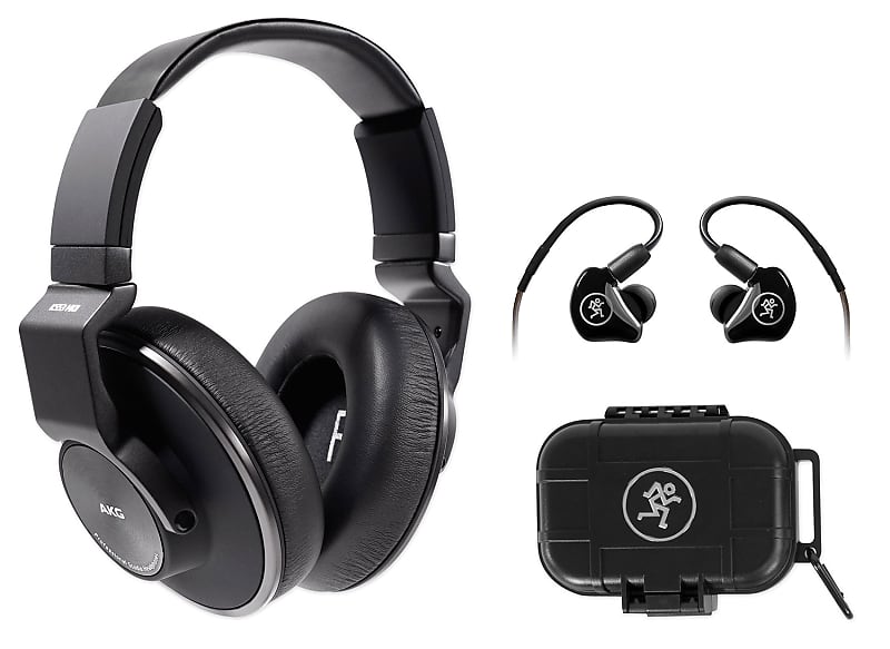 AKG K553 MK2 MKII Studio Monitoring Monitor Headphones Bundle with Mackie Bluetooth Monitors  			