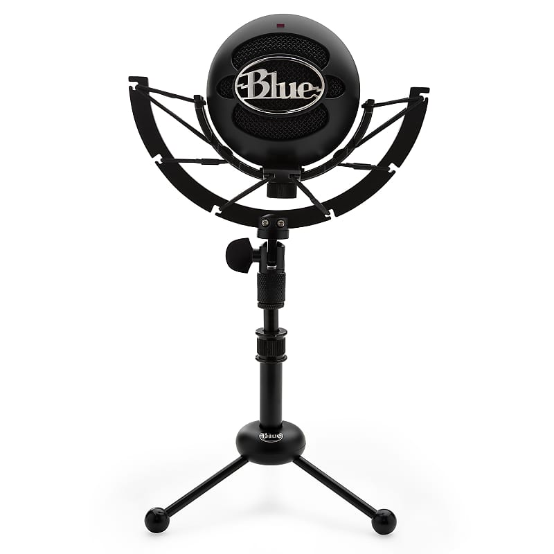 Blue Snowball iCE Mic (Black) with Knox Gear Shock Mount Bundle