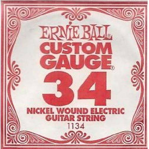 Ernie Ball .34 Nickel Wound Custom Gauge Guitar Single | Reverb