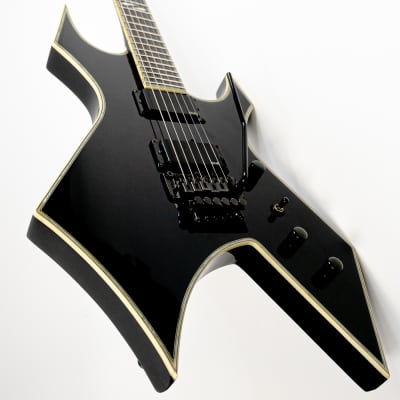 2009 B.C. Rich Warlock NJ DLX Gloss Black w/ Neck Thru Construction, EMG 81/85 Active Humbuckers, Original Gigbag image 4