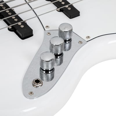 Glarry GJazz Electric Bass Guitar w/ 20W Electric Bass Amplifier White image 6