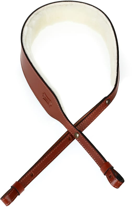 Levy's PMB32 2" Veg-Tan Leather Banjo Strap - Walnut image 1