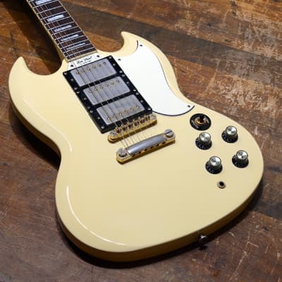 Epiphone G-400 Les Paul Custom 1961アイボリー Epiphone G-400 Custom Les Paul SG Electric Guitar, Antique Ivory
