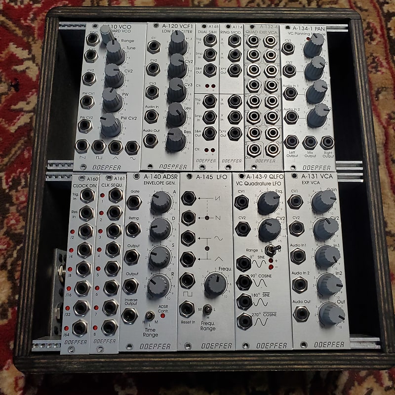 12 Doepfer Modules A-110, A-120, A148, A114, A-132-4, A-134-1, A160, A161, A-140, A-145, A-143-9, A-131 Analog Doepfer System Eurorack Modules- Silver image 1