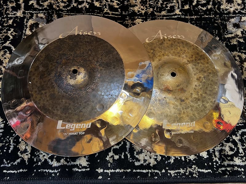 (MINT) Aisen 15" Legend Hi-Hat Cymbals (Pair) image 1