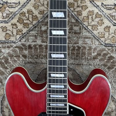 Eastman T64/V-T-RD Thinline Electric Antique Red w/ Trapeze, Case, Setup #2667 image 3