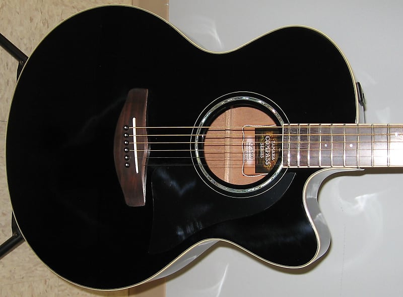 Yamaha Compass CPX600 Medium Jumbo Acoustic Electric Guitar- Black image 1