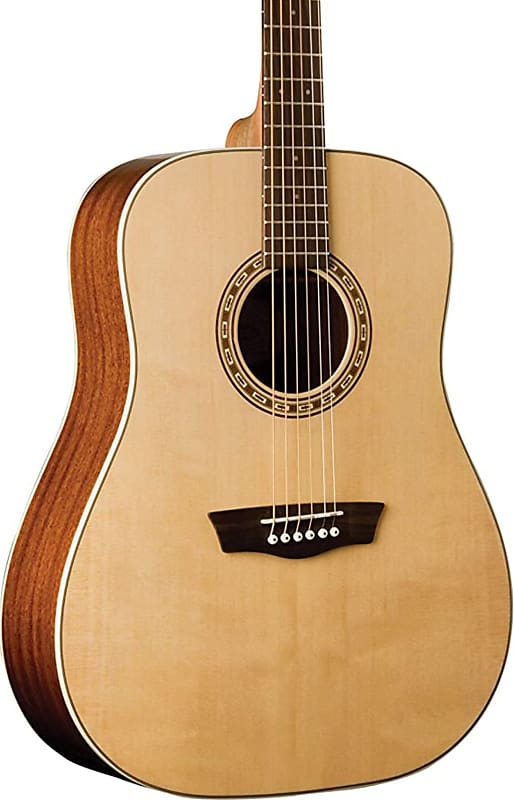 Washburn WD7S-A Harvest Series Dreadnought Acoustic Guitar, Natural Gloss Finish image 1