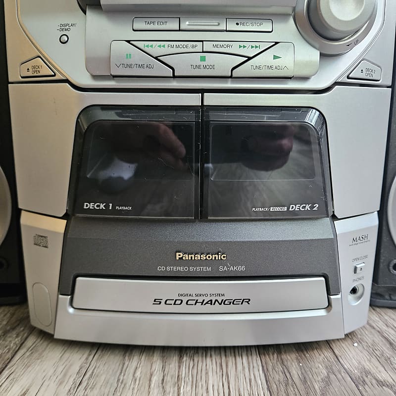 Panasonic - s-ake- Panasonic SA-AK66 5-Disc CD Player and Dual Cassette Deck