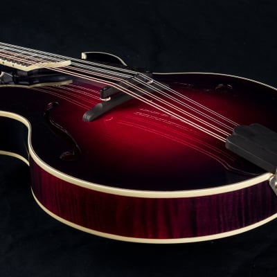 Hinde Jazz Model Adirondack Spruce and Flamed Maple Merlot Burst Mandolin with Pickup NEW image 14