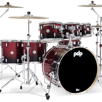 Pdp Red To Blk Fade   Chrm Hw 7 Pcs Pdcm2217 Rb