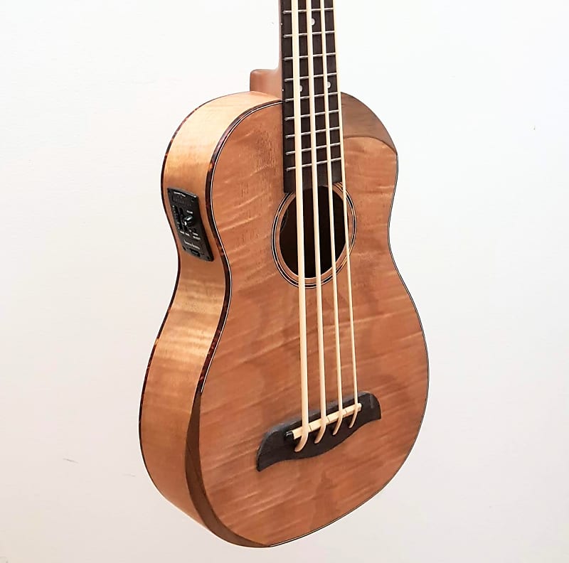 Oscar Schmidt OUB800K Acoustic-Electric Ukulele Bass, Flamed Maple body. Includes deluxe bag. image 1