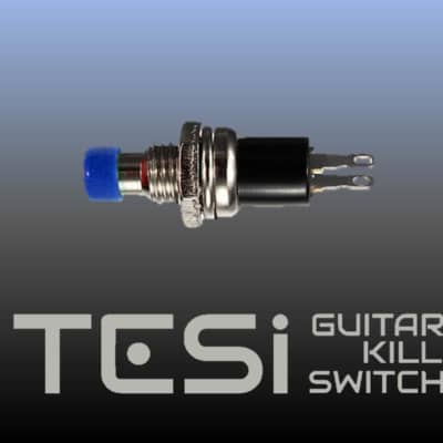 Tesi MICRO 7mm Momentary Push Button Guitar Kill Switch with Blue Cap image 3