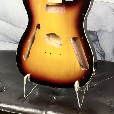 Unbranded Thinline Telecaster Body Sunburst with Bound Top image 1