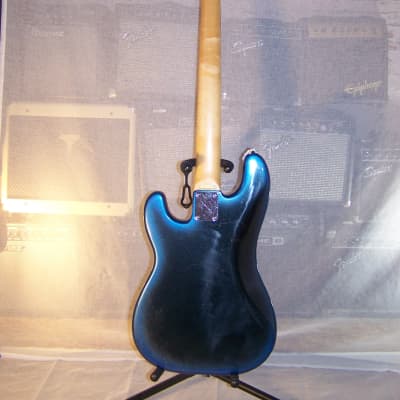 Vintage Lotus "P" Bass Style Guitar, 1980s, Metallic Blue/Black Burst Finish image 9