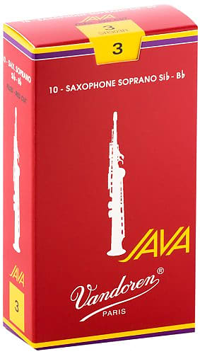 Vandoren Java Red Soprano Saxophone Reeds, 10Ct, 3.0 Strength image 1