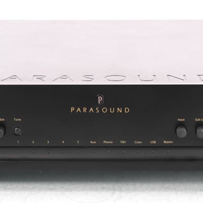 Parasound Halo P5 Stereo Preamplifier; MM / MC Phono; Remote; Black image 1