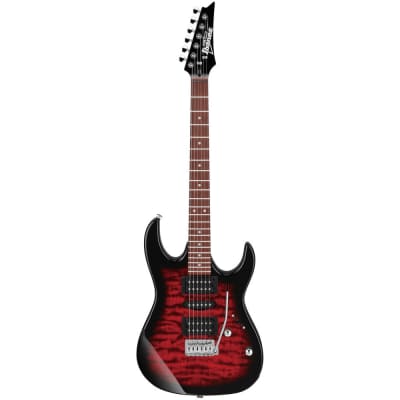 Ibanez GRX70QA-TRB RG GIO Series Electric Guitar, Transparent Red Burst for sale