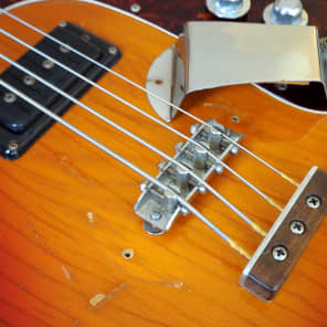 1966 Mosrite Joe Maphis Vintage Hollowbody Electric Bass Guitar Sunburst image 11