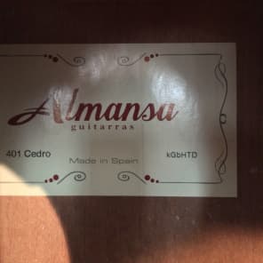 Almansa 401 Cedro Classical Guitar, Cedar/Mahogany image 7