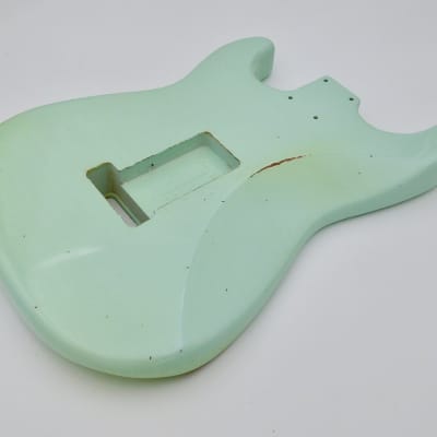 4lbs 4oz BloomDoom Nitro Lacquer Aged Relic Surf Green S-Style Vintage Custom Guitar Body image 14