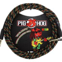Pig Hog Rasta Stripes Instrument Cable with Angled End 10 Foot