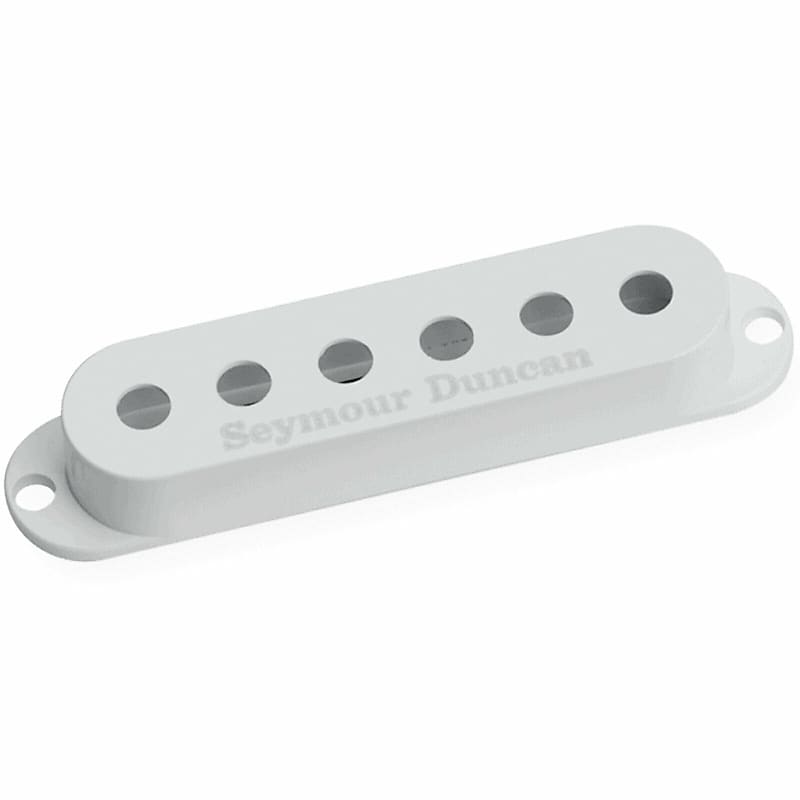 NEW (1) Seymour Duncan Single Coil Strat Style Pickup Cover With Logo - WHITE image 1