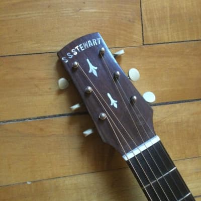 SS Stewart Parlor guitar 30s - Dark sunburst image 3