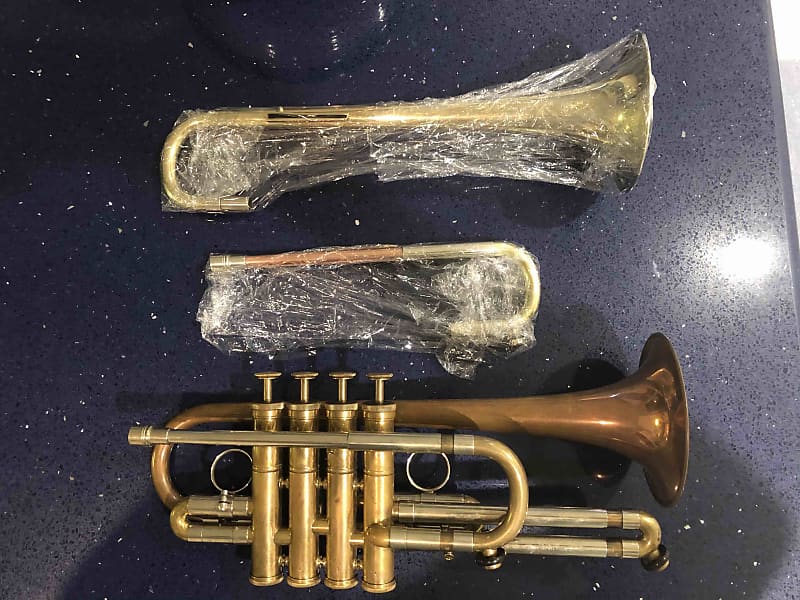 Wallace 4valve Eflat trumpet with trigger Light gold Reverb