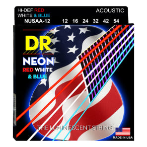 DR NUSAA-12 Hi-Def Neon Coated Acoustic Guitar Strings - Medium (12-54)