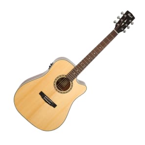 Cort MR600F NS Solid Spruce/Mahogany Dreadnought Cutaway with Electronics Natural Satin