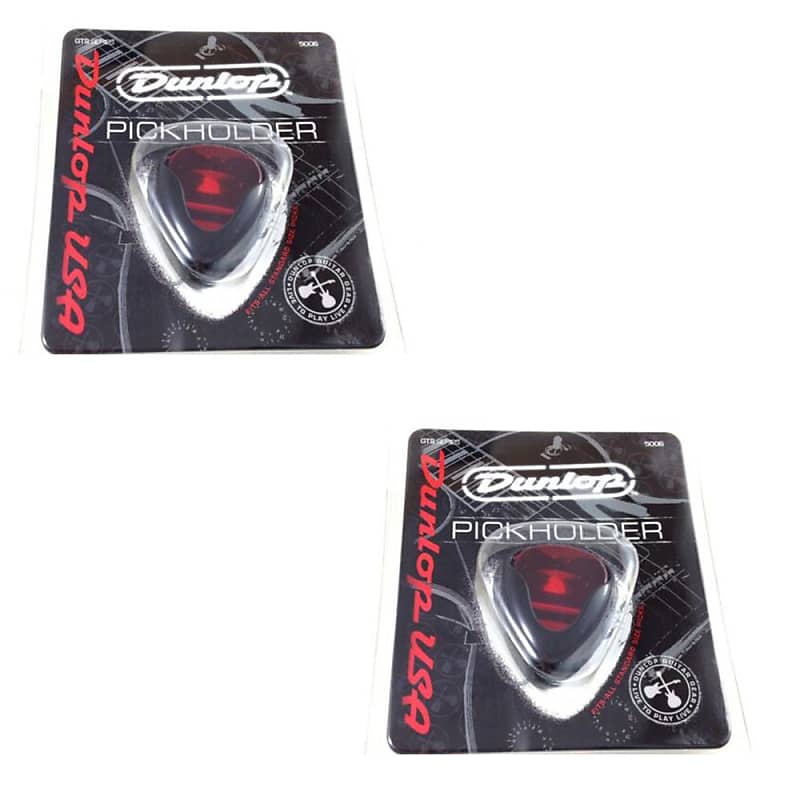 Dunlop Guitar Pick Holder Ergonomic 2-Pack Attaches to Strap or Guitar