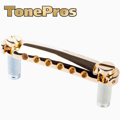 NEW Tonepros T1Z Metric Stop Tailpiece for Import Epiphone, ESP, Schecter - GOLD image 1