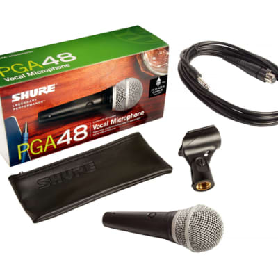 Shure PGA48-XLR Cardioid Dynamic Vocal Microphone, On-Off Switch, 15' XLR to XLR image 1