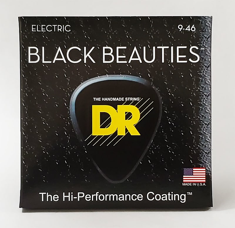DR BKE-9/46 Extra Life Black Beauties Coated Guitar Strings 9-46 image 1